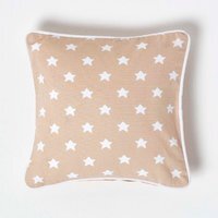 Homescapes Cotton Stars Cushion Cover - Beige / 30cm