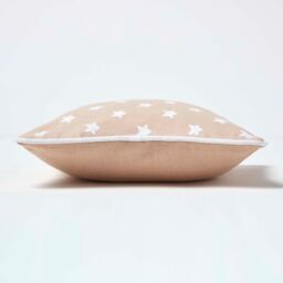 Homescapes Cotton Stars Cushion Cover - Beige / 30cm - thumbnail 3