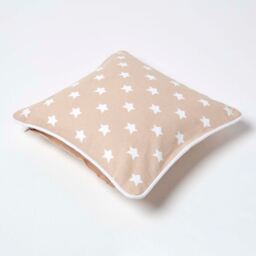 Homescapes Cotton Stars Cushion Cover - Beige / 30cm - thumbnail 4