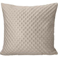 3d Embossed Checkered Plain Cushion - Latte
