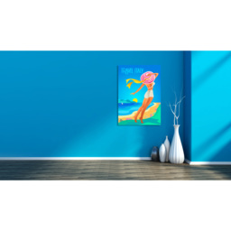 Beautiful Woman in a Wide-brimmed Hat - Blue / 101cm / 152cm - thumbnail 2