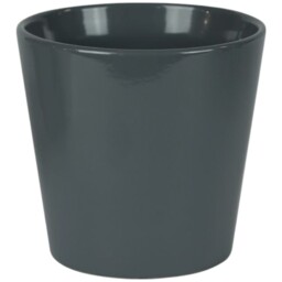 Ceramic Glossy Grey Indoor Plant, Cache Pot - 12cm - thumbnail 4