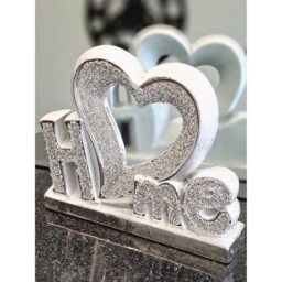Heart Jewel Crushed Diamond Home Sign Letters - Silver - thumbnail 4