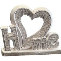 Heart Jewel Crushed Diamond Home Sign Letters - Silver - thumbnail 1