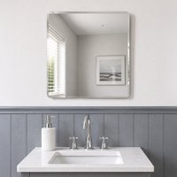 Trafalgar Frameless Square Large Wall Mounted Bathroom Mirror - Glass / 45cm - thumbnail 1