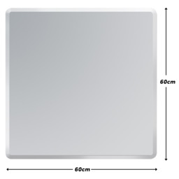 Trafalgar Frameless Square Large Wall Mounted Bathroom Mirror - Glass / 45cm - thumbnail 4