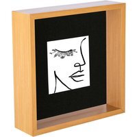 "3D Deep Box Photo Frame - 8 x 8"" with 4 x 4"" Mount - Light Wood/Black" - thumbnail 1