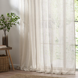 Nimbus Sheer Tie Top Curtain Panel - Natural / 140cm - thumbnail 5