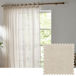 Nimbus Sheer Tie Top Curtain Panel - Natural / 140cm - thumbnail 2
