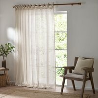 Nimbus Sheer Tie Top Curtain Panel - Natural / 140cm - thumbnail 1