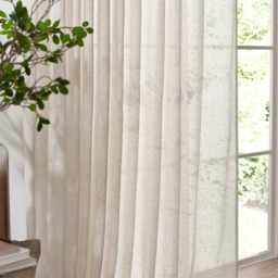 Nimbus Sheer Tie Top Curtain Panel - Natural / 140cm - thumbnail 4