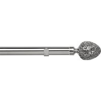 28mm Fixed Length Metal Eyelet Curtain Pole Set - Alexia Finial - Chrome / 80cm - image 1