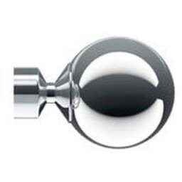 28mm Fixed Length Metal Eyelet Curtain Pole Set - Sphere Finial - Chrome / 270cm - thumbnail 3