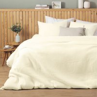 Honeycomb Waffle duvet cover set - Cream / Single