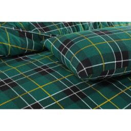 Flannelette Tartan Check Duvet Cover Set Set - Green / Superking - thumbnail 3