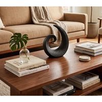 Brushed Swirl Ornament 25.5x9.5x34.5Cm - Black