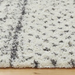 Super Soft Scandi Aztec Tribal Shaggy Area Rug - Cream / 110 x 60cm - thumbnail 4