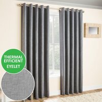Pair of Vogue Eyelet Thermal Dimout Curtains - Grey / 274cm / 229cm - image 1
