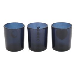 Set of 3 Blue Moon Votive Candle Holders Celestial Decor Gifts - Blue - thumbnail 3