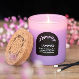 Lammas Cinnamon Orange Wheel of the Year Candle Vegan Burn - Orange - thumbnail 2