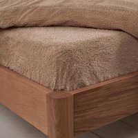 Teddy Fleece Thermal Fitted Bed Sheet - Brown / Single
