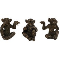 Set of 3 Monkey Ornaments - Brass