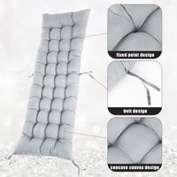 Sun Lounger Outdoor Cushion with Side Ties - Grey - image 1