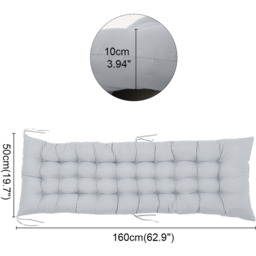 Sun Lounger Outdoor Cushion with Side Ties - Grey - thumbnail 3