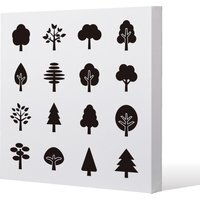 Tree Silhouette Illustrations Canvas Print - White / 114cm - image 1