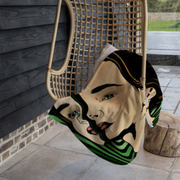 Portrait Of Woman Blanket - Green - thumbnail 4
