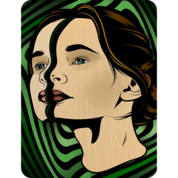Portrait Of Woman Blanket - Green - thumbnail 2