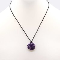 Laced Lepidolite Hexagon Pendant, Healing Jewelry from India - Purple - thumbnail 1