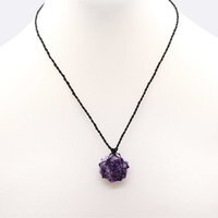 Laced Lepidolite Hexagon Pendant, Healing Jewelry from India - Purple