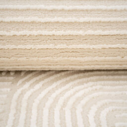 Cream Geometric Living Area Rug - Silver / 120cm x 170cm - thumbnail 4