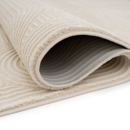 Cream Geometric Living Area Rug - Silver / 120cm x 170cm - thumbnail 3