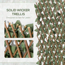 Outsunny 4 PCs Expandable Trellis Fence 2m x 1m Artificial Plant - Green - thumbnail 4