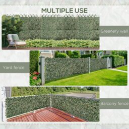 Outsunny 4 PCs Expandable Trellis Fence 2m x 1m Artificial Plant - Green - thumbnail 5