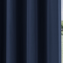 Pair of Supersoft Plain Thermal Eyelet Curtains - Navy / 168cm / 183cm - thumbnail 2