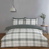 Harris check Microfibre Duvet Set - Grey / King - image 1