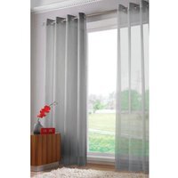 Eyelet Voile Curtain Panels - Silver / 183cm