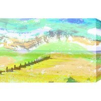 Yellow Beach Graphic Art Wrapped on Canvas - Yellow / 112cm