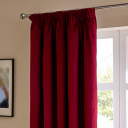 Ultimate Velvet Room Darkening Pencil Pleat Curtain Pair - Burgundy / 229cm / 183cm - thumbnail 4