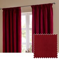 Ultimate Velvet Room Darkening Pencil Pleat Curtain Pair - Burgundy / 229cm / 183cm - thumbnail 1