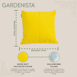 "Premium 18"" Centre Join Garden Scatter Cushion - Yellow / 4" - thumbnail 4