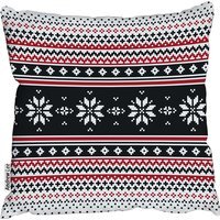 Abstract Christmas Outdoor Comfy Cushion - Red / 45cm - thumbnail 1