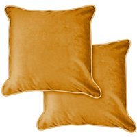 Plush Velvet Soft Touch Cushion Cover In Ochre - Orange