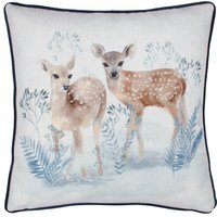 Winter Fawns Printed Cushion - Multicolour