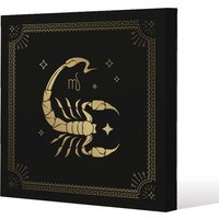 Zodiac Scorpio Horoscope In Black  Gold Gallery Canvas  - Gold / 101cm