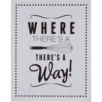 Pun and Games Where There's A Whisk Wall Plaque - Black, Grey