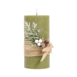 Hessian Pine LED Candle - thumbnail 4